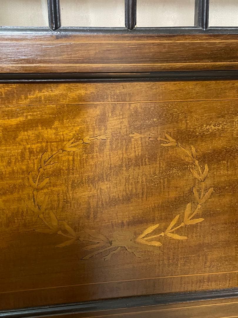 アンティーク　木製ガラス扉　飾り棚