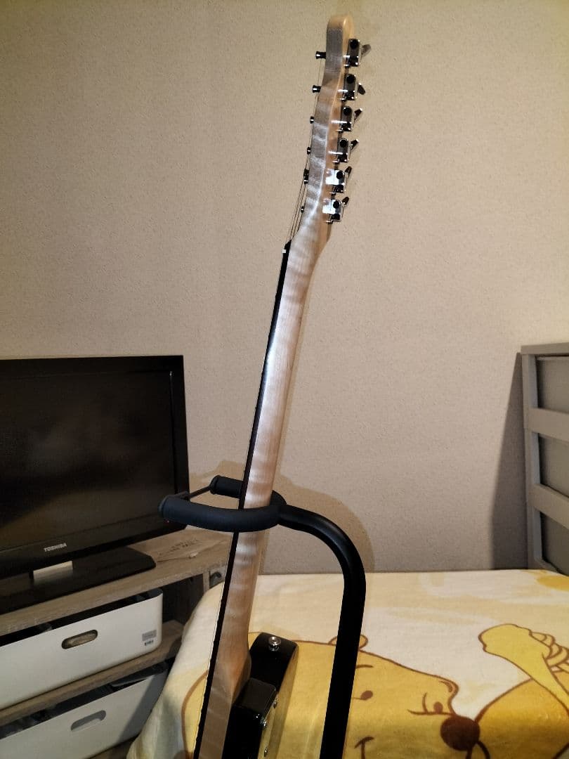 Bacchusバッカス テレキャスターBTE-1R/ブラック【トラ杢ネック】