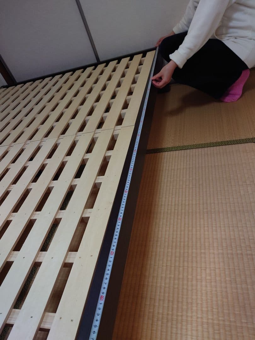 ニトリ木製ダブルベッドフレーム ダークブラウン　直接受取り限定　大阪府南部