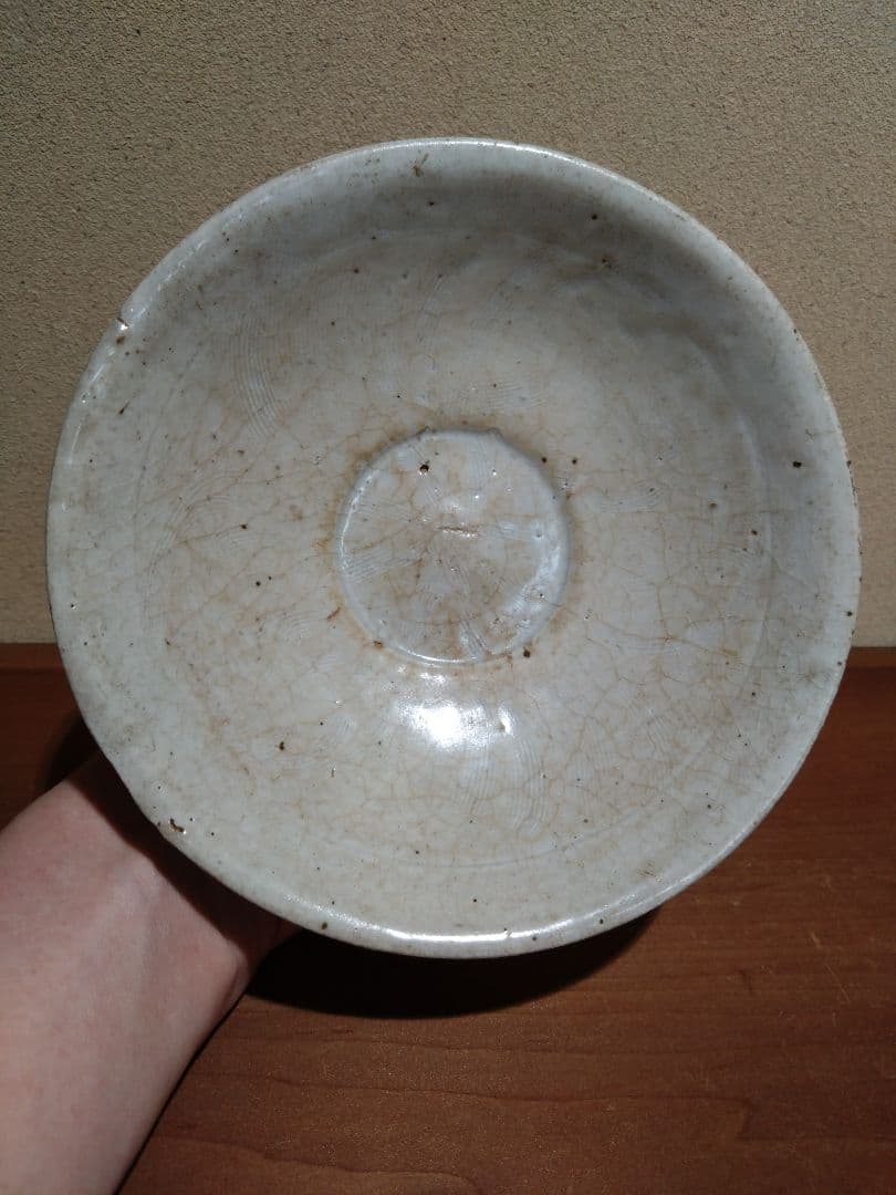 珠光青磁 平茶碗 米色青磁