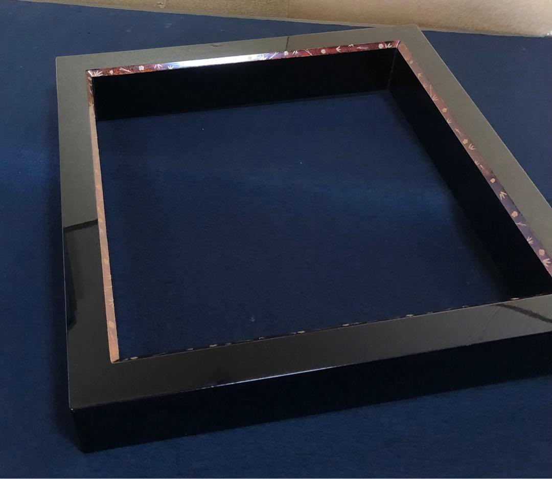 《R》茶道具 黒真塗 梨地 松竹梅 炉縁 木箱　260205く5