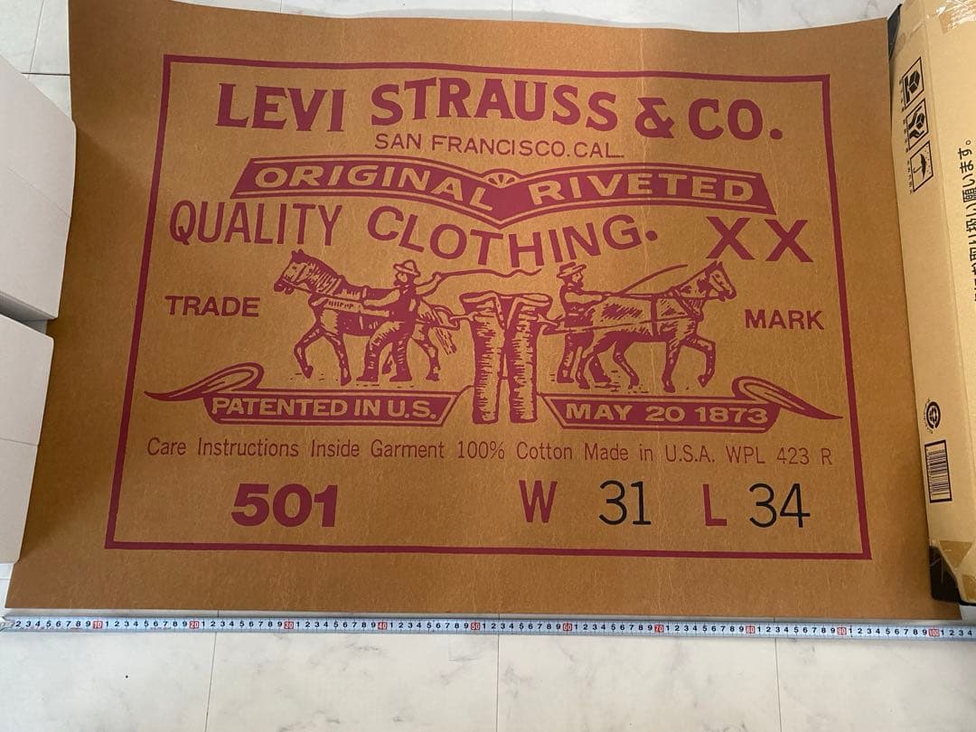 レトロ ビンテージ 特大紙パッチポスター levis 501 非売品