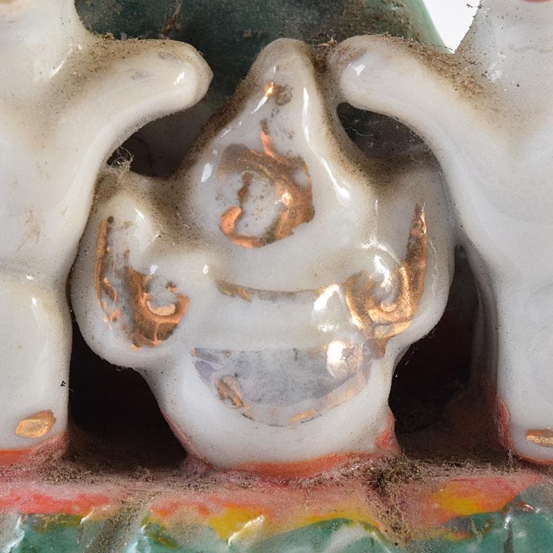 陶器製　色絵金彩　お稲荷さん　狐　3点まとめて　M　R8078