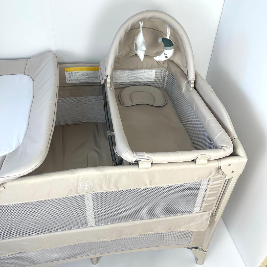 【美品】thinkmax多機能ベビーベッド ベージュ