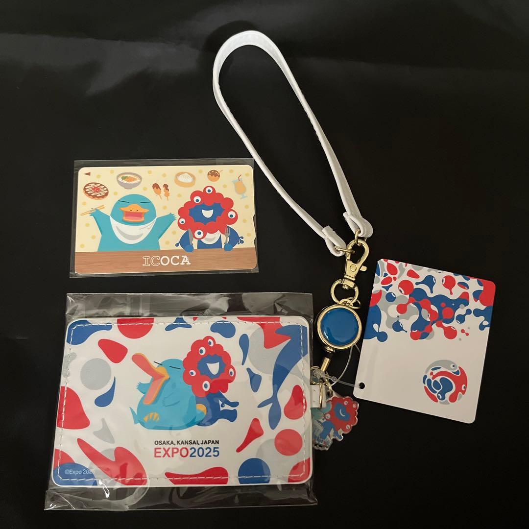 関西万博 JR西日本　万博限定デザイン ICOCA オリジナル合皮パスケース付き