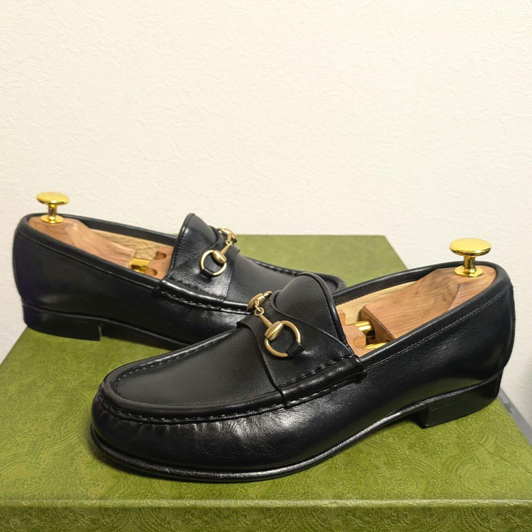 美品　GUCCI　ホースビットローファー　ヴィンテージ　黒　金　37 1/2C