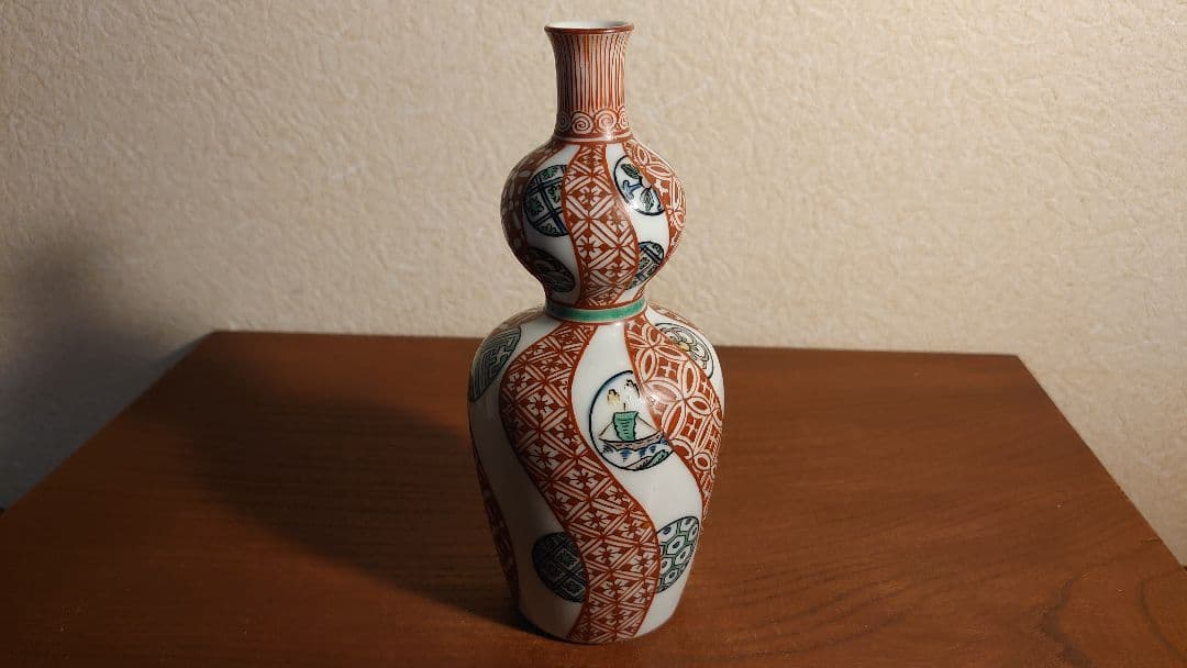 古九谷　九谷焼　赤絵　江戸期　徳利　花入　蔵出し　1客