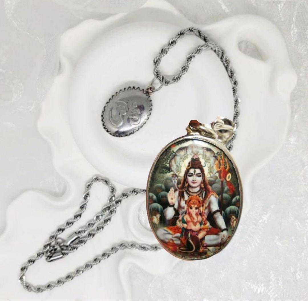 オームペンダント ヒンドゥー教 マハデオム シヴァ神ガネーシャ 藤井風ネックレス