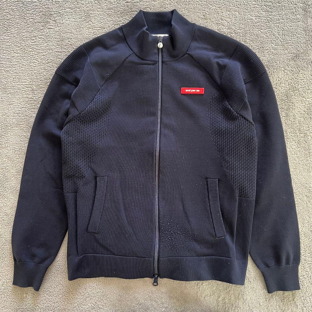 and per se アンパスィ　ニット　ジャケット　ロゴ　レディース　ゴルフ