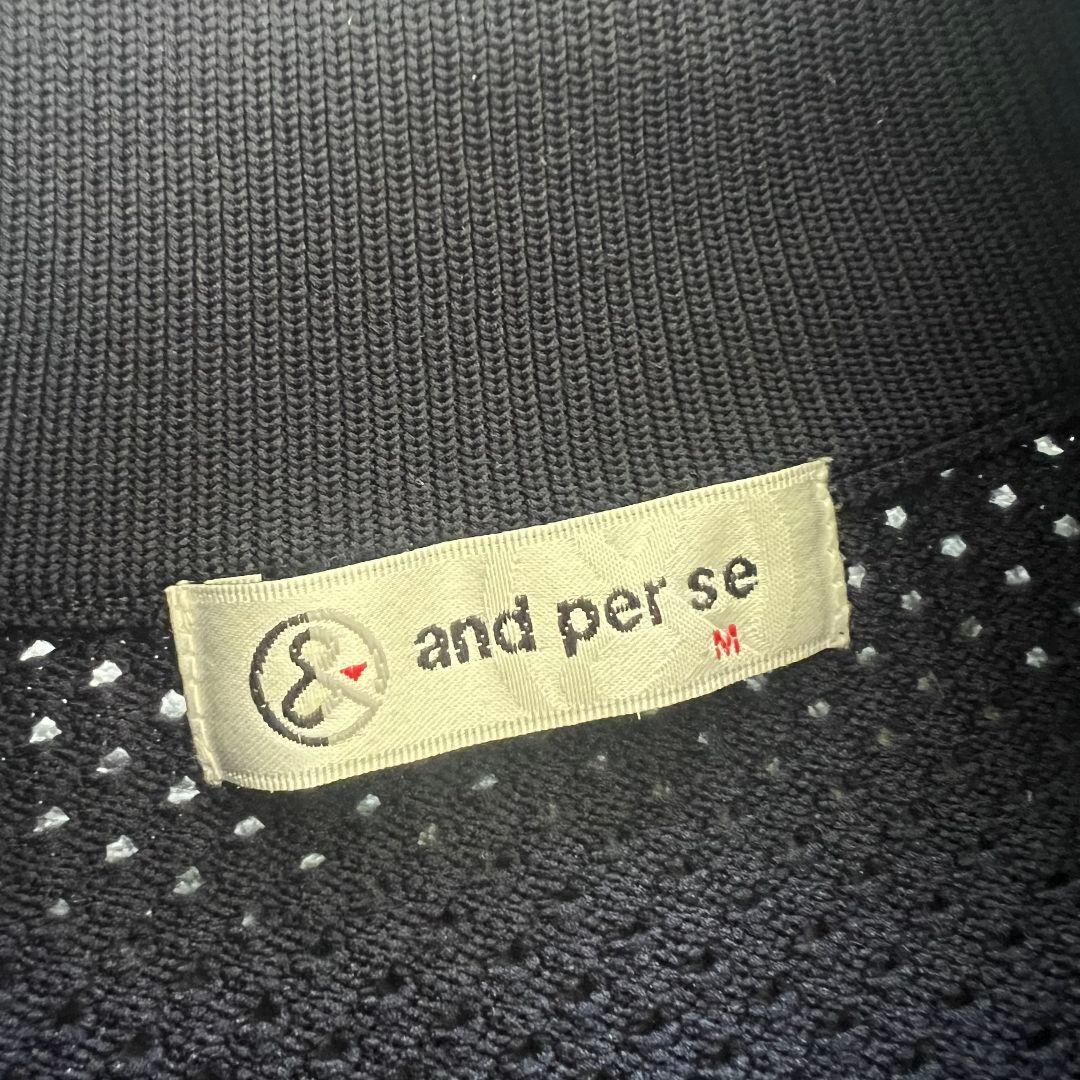 and per se アンパスィ　ニット　ジャケット　ロゴ　レディース　ゴルフ