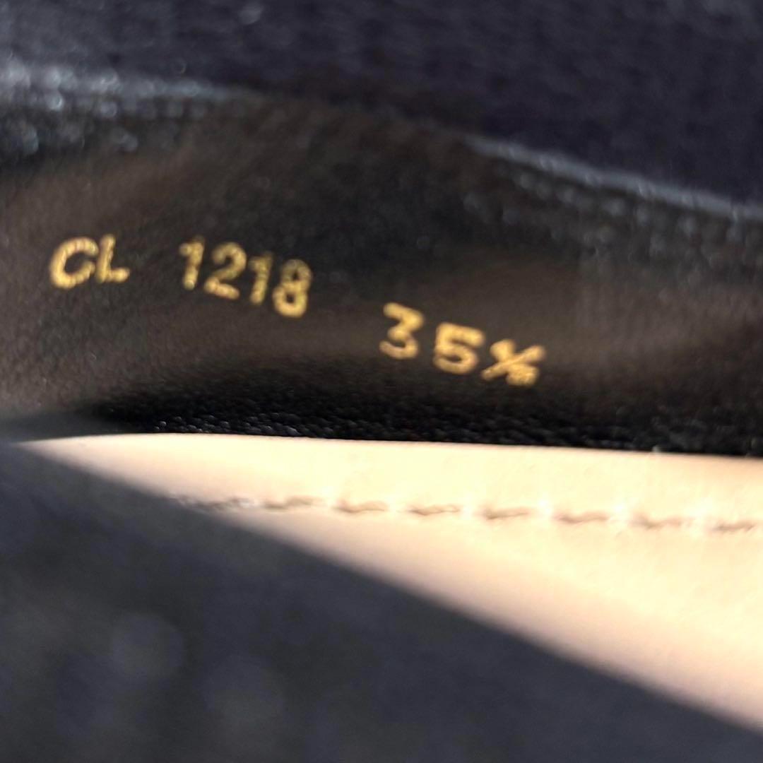 【新品同様】ディオール 　ロゴデザイン　リボン バレエ シューズ ブラック