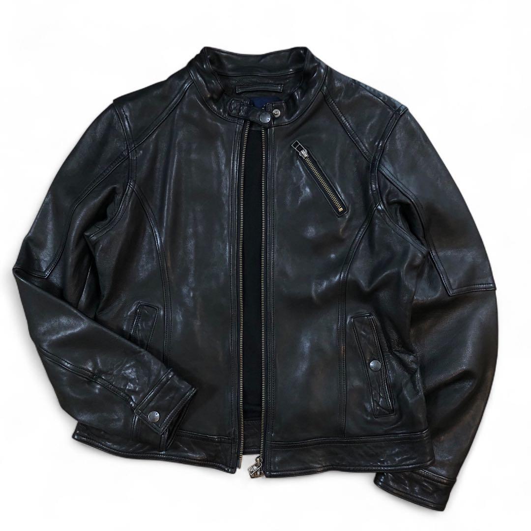 AVIREX シングル ライダース レザージャケット 羊革 ラムレザー M
