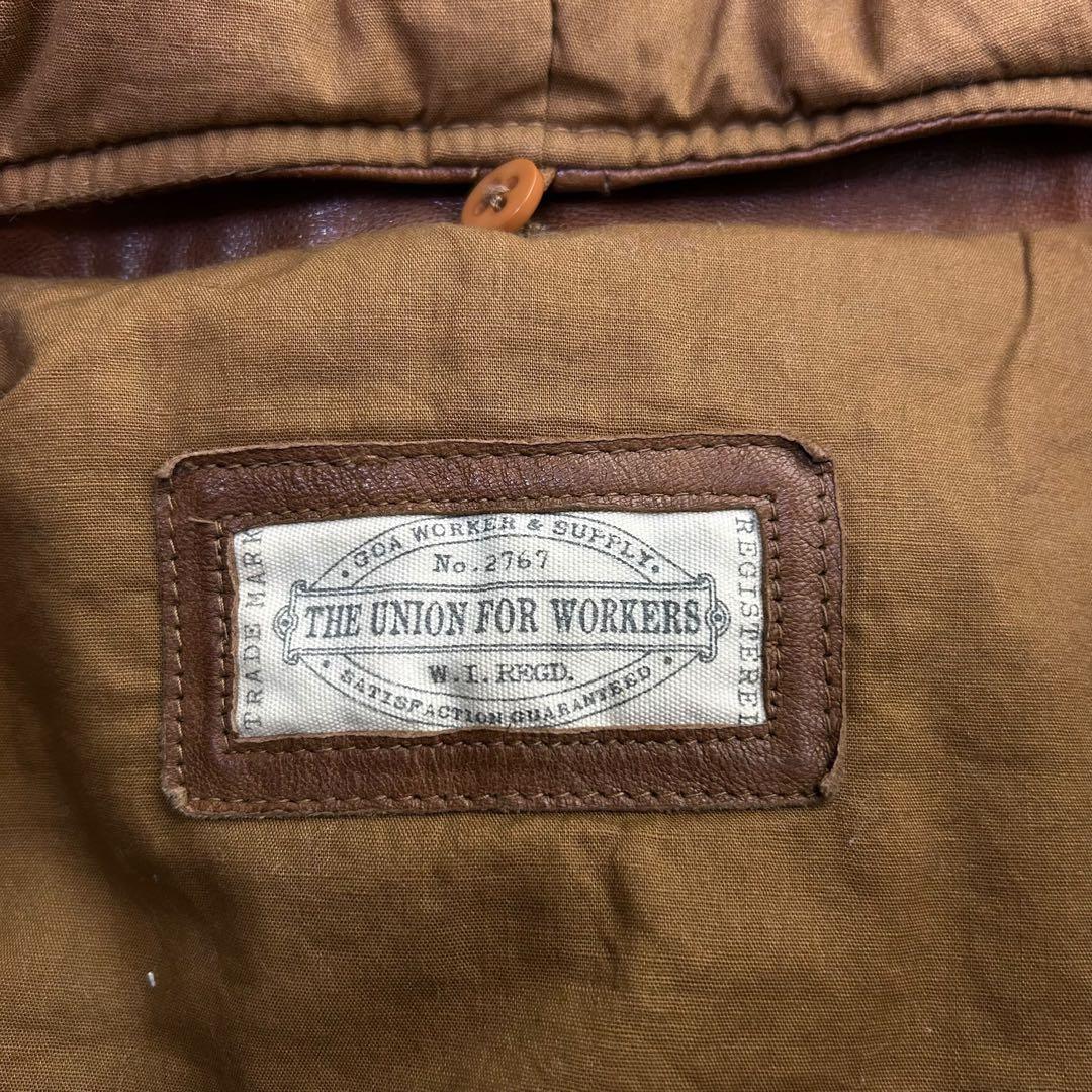 Goa 襟ファー　フード付きラムレザーシングルライダースジャケット　Y2K