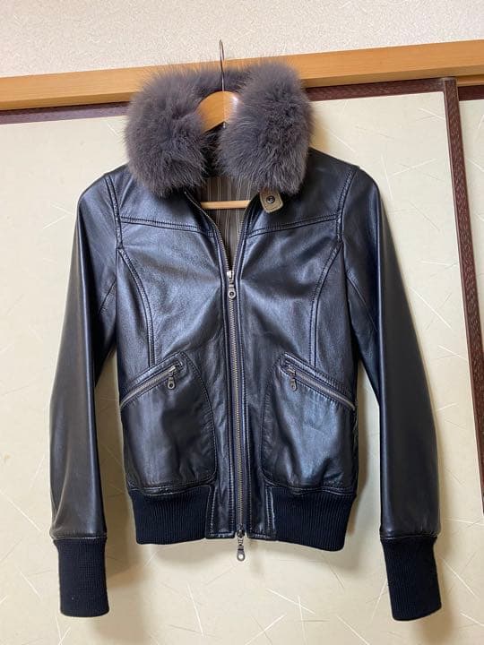 ノンブルアンペール ノーカラーレザージャケット