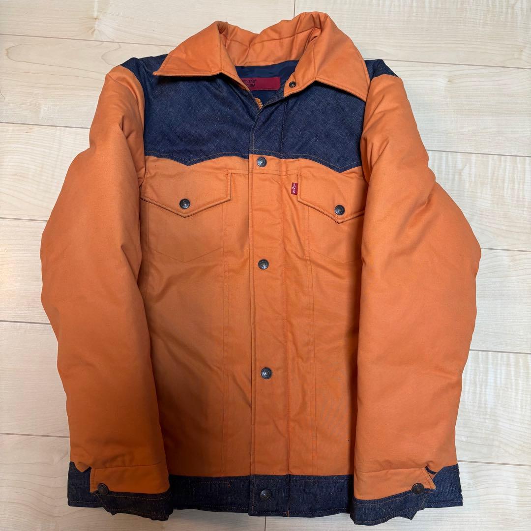 Levi's RED TAB ダウンジャケット オレンジ 濃紺デニム Mサイズ