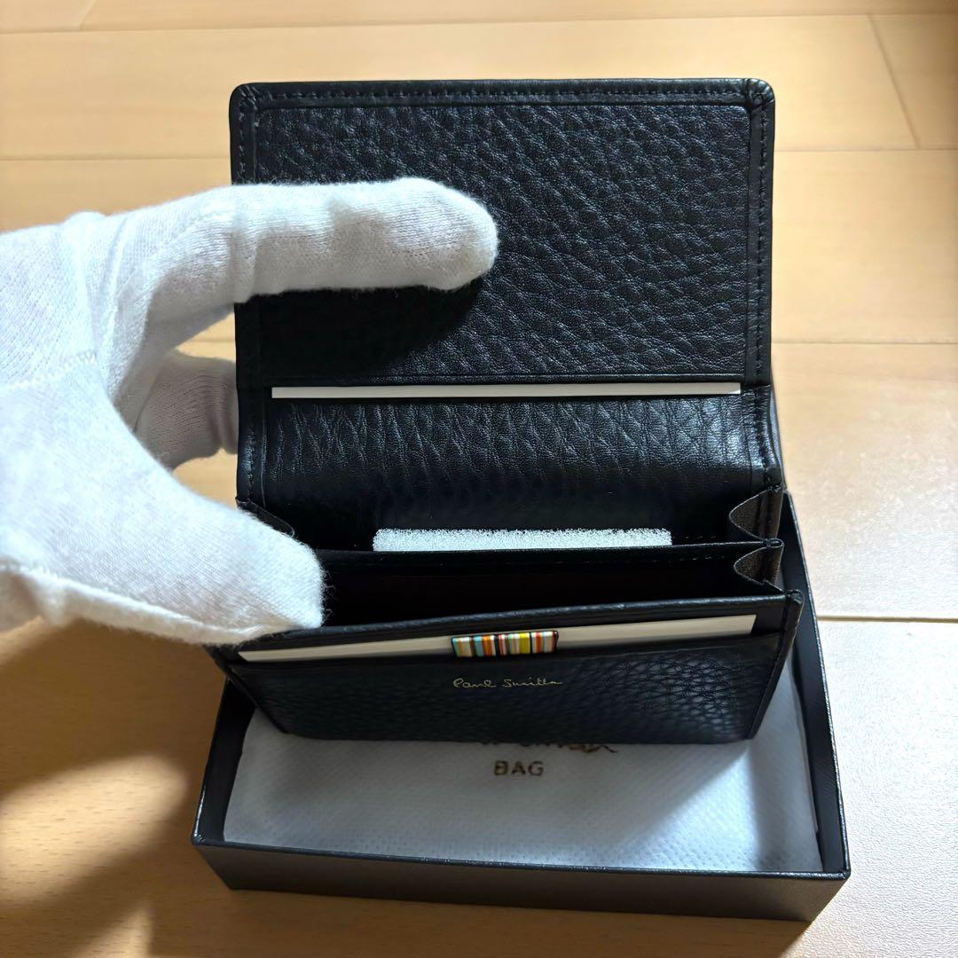 Paul Smith マルチストライプタブ　名刺入れ　新品未使用品　黒　完売品