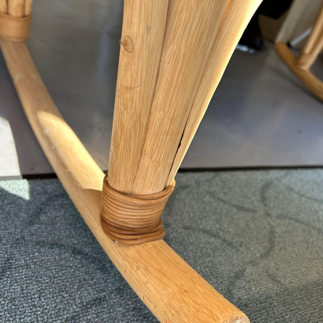 チェア付きベビーベッド　ラタンゆりかご