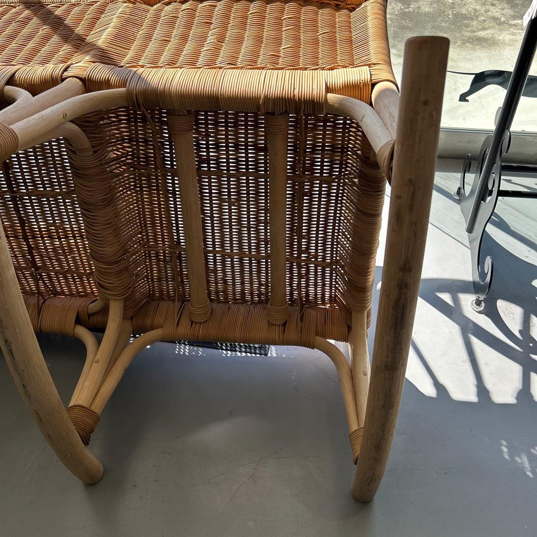 チェア付きベビーベッド　ラタンゆりかご