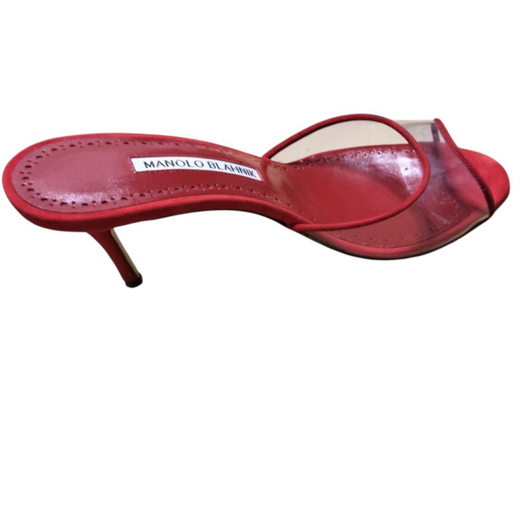 【美品・箱付き】マノロブラニク サンダル ミュール レッド 赤 22.5cm相当