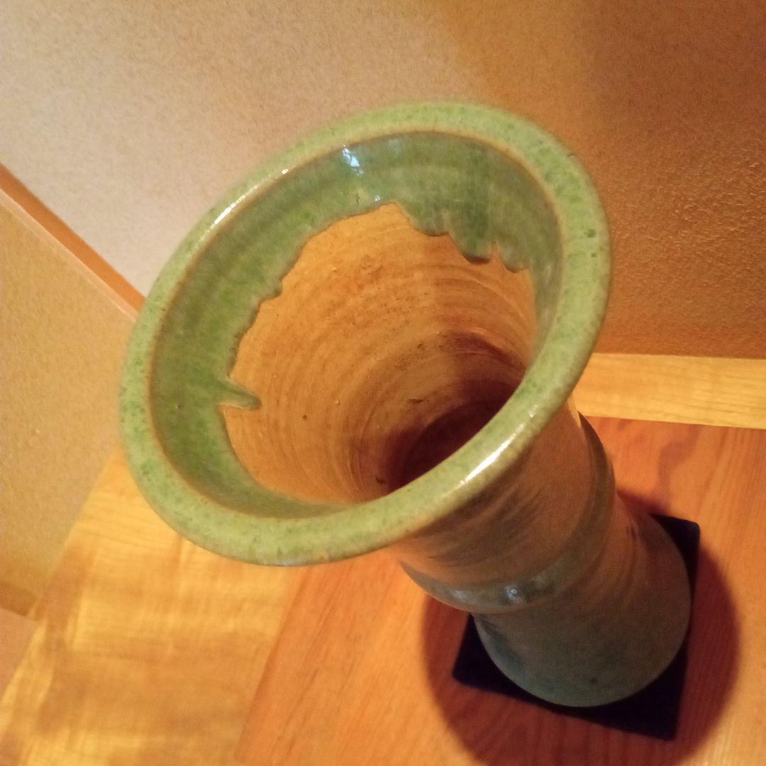 【大作 名品】法正寺焼　立鼓花入(幻の窯)