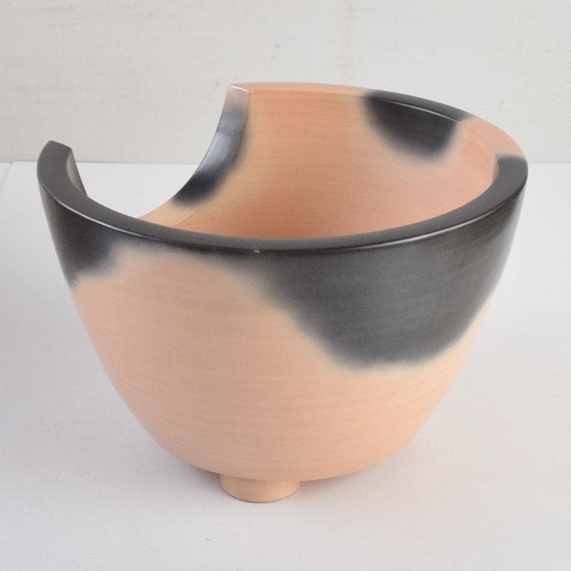 茶道具　蒲池窯　土器師　伊藤征隆作　雲華紅鉢風炉　共箱　C　9067A