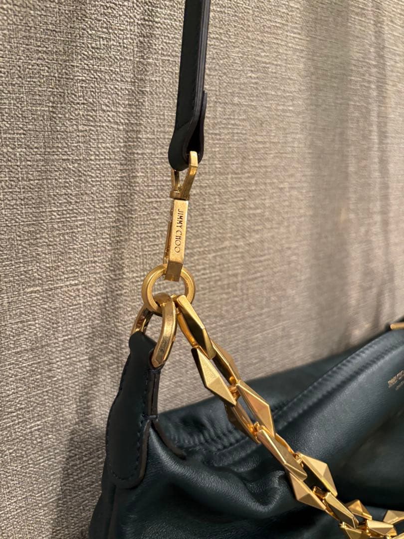 【美品！】ジミーチュウ　ダイヤモンド　ソフトホーボーバッグ