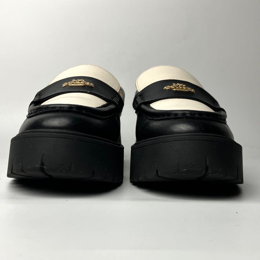 【美品】COACH ルーシー　厚底　レザーローファー　チャンキーヒール　23.5