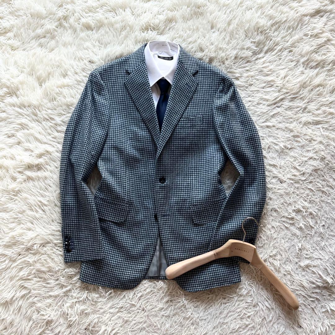 <美品>BOGLIOLI ネイビー カシミヤ ウール ジャケット サイズ46