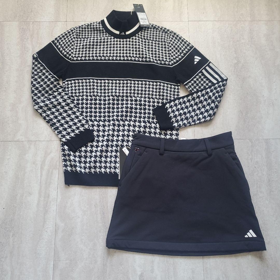 adidas アディダスゴルフ ハウンドトゥースセーター スカート セットアップ