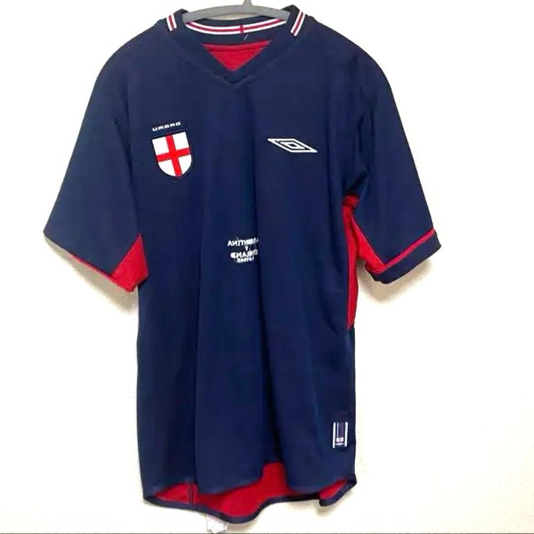 【新品タグ】02W杯ベッカム英アウェイ試合詳細刺繍　アルゼンチン戦