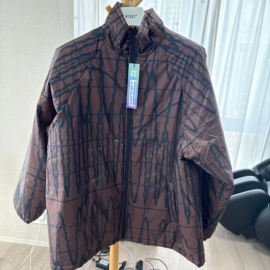Cav empt ナイロンジャケット 波形模様 ブラウン/カーキ