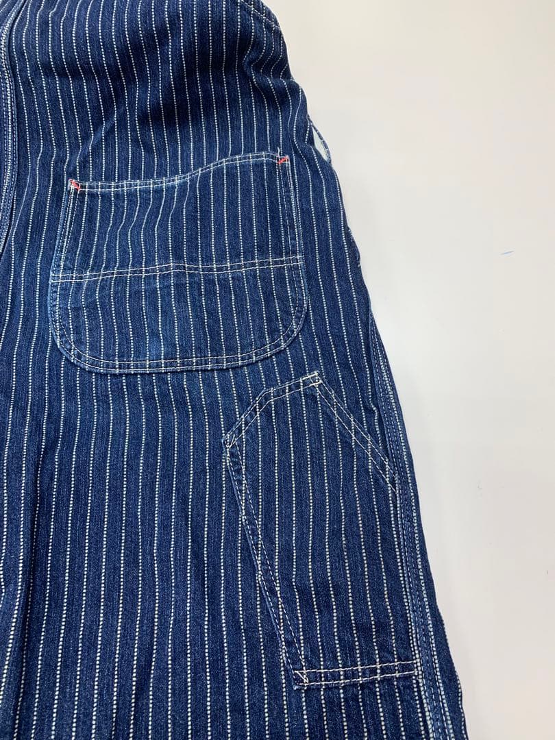 【日本製】オールドフラットヘッド デニム ウォバッシュ オーバーオール