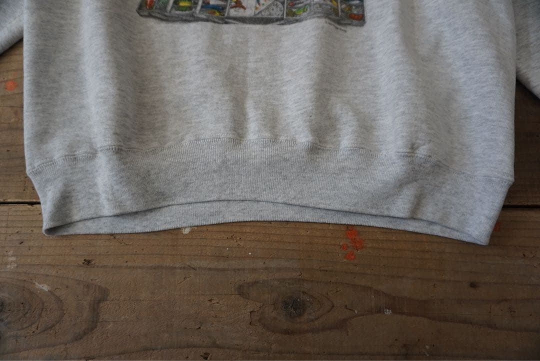 90s【ペギー・マレー】USA ヴィンテージ スウェット XL 釣り プリント