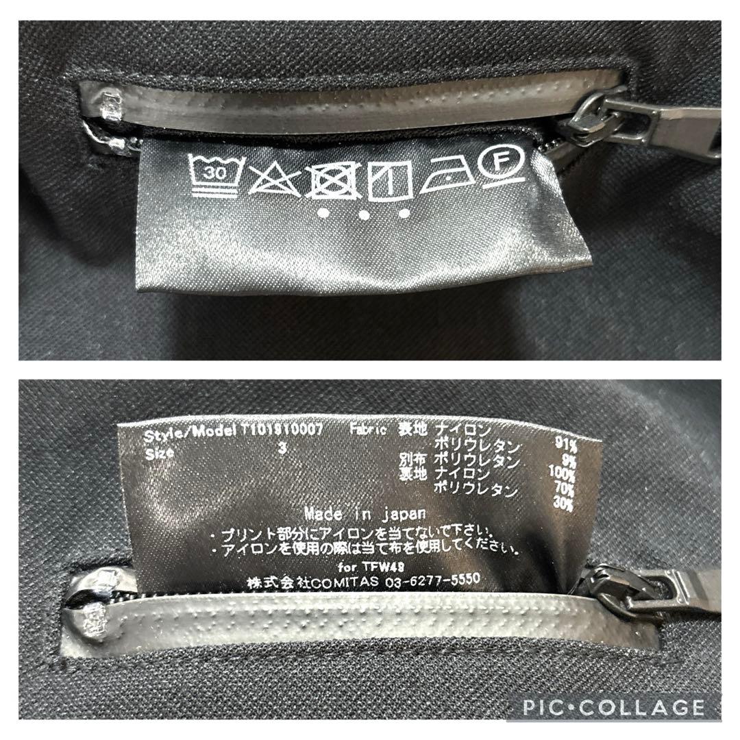 未使用品❗️TFW49 半袖ポロシャツ　ブラック　サイズ3 S程度　カモフラ襟