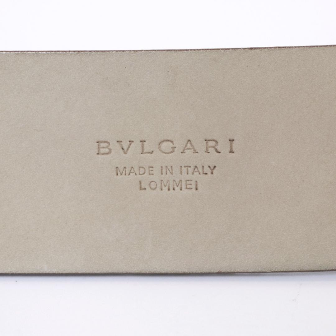 美品 ブルガリ レザーベルト 78cm±2.5 楕円バックル 黒 751