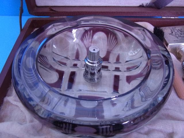 未使用品　和ガラス　切子　煙草セット　三越　戦前　デットストック　昭和レトロ