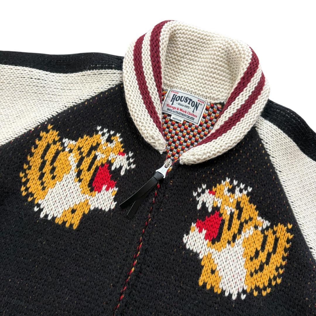 HOUSTON カウチン ニット 虎 セーター M ウール カーディガン