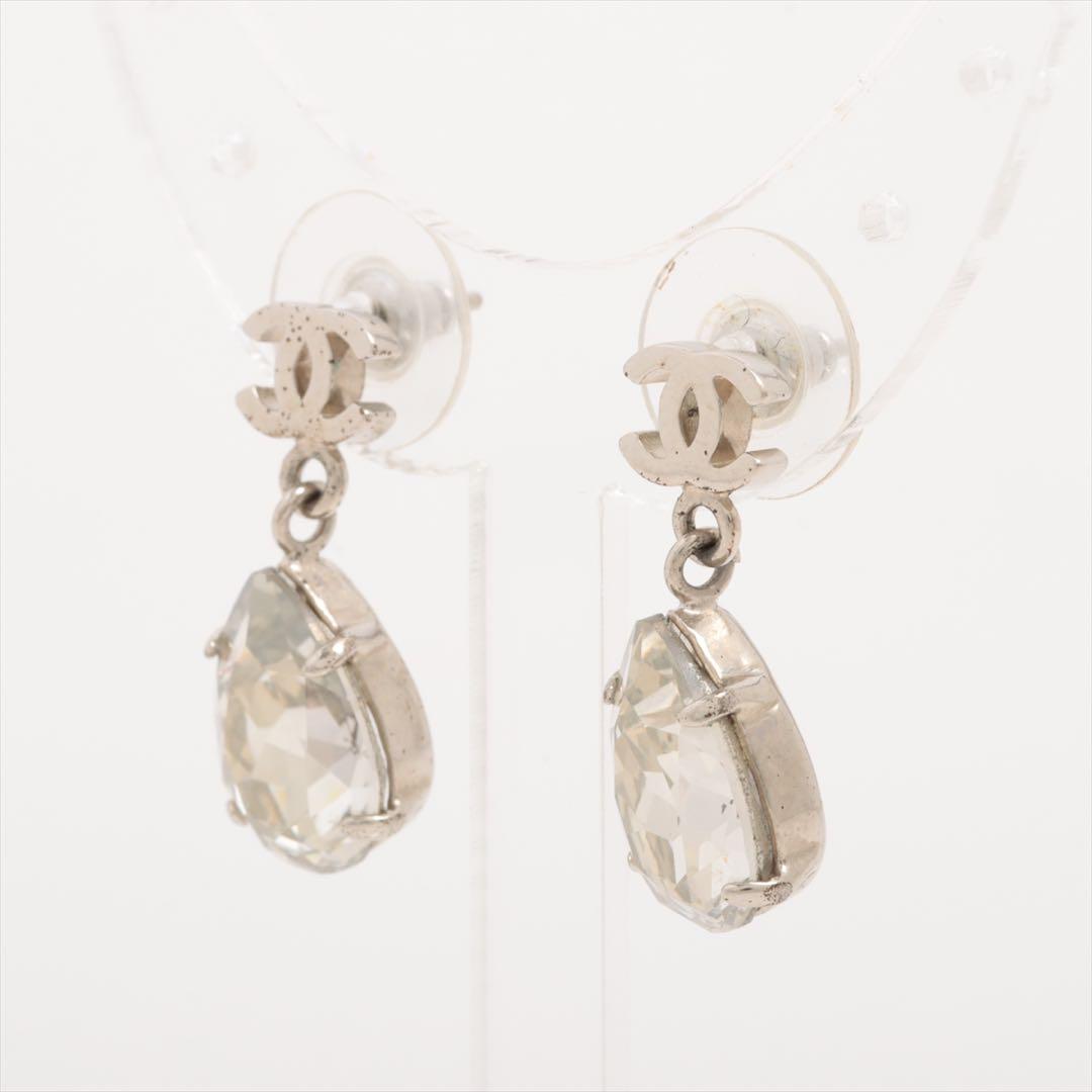 鑑定済✨CHANEL シャネル　ティアドロップピアスシルバー両耳ココマーク