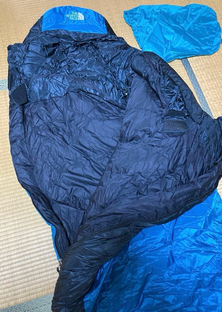 The North Face マミー型ダウン寝袋 青/黒　極寒地可能