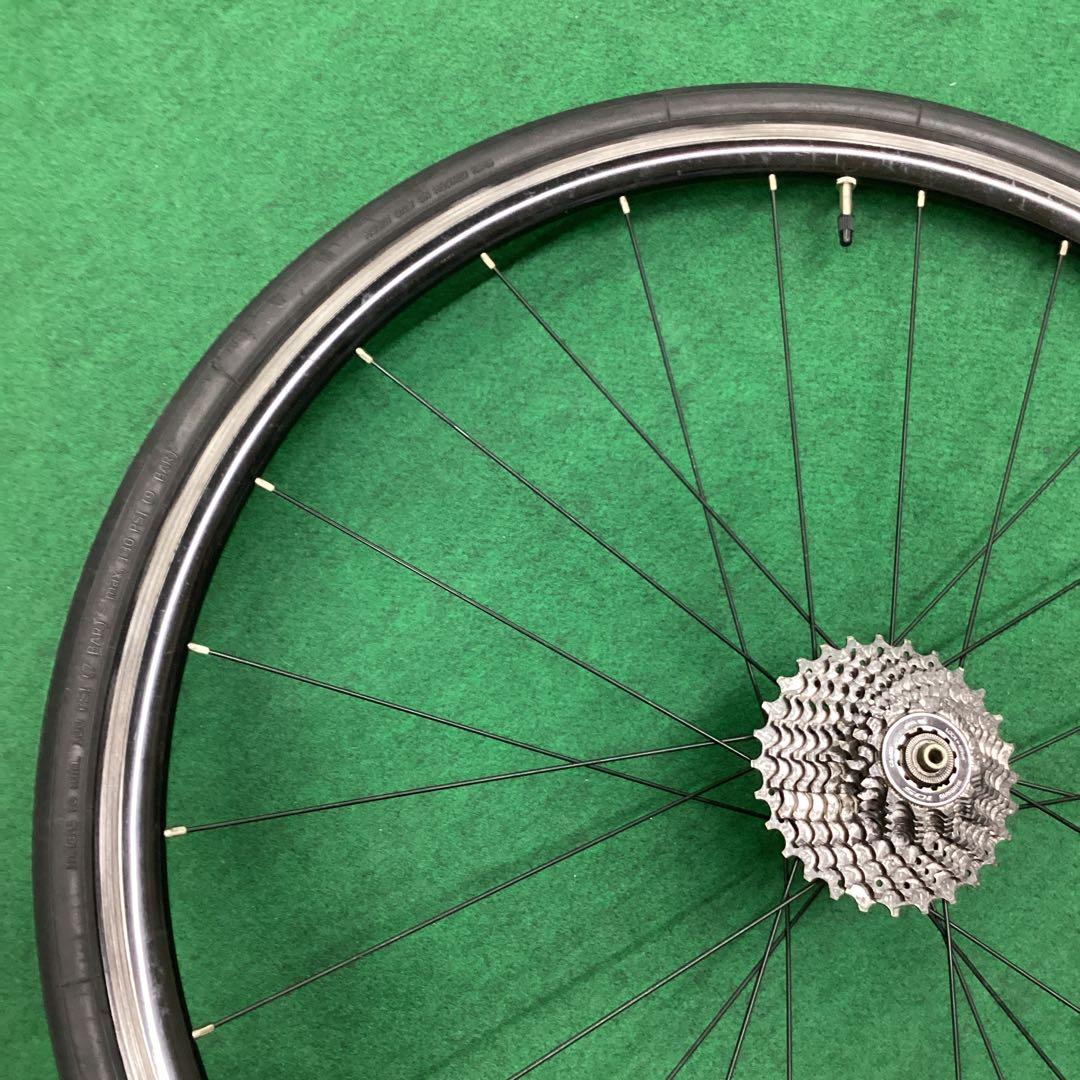リア ホイール　アルミリム　後輪　700x25C 外装11段 タイヤ付 クイック