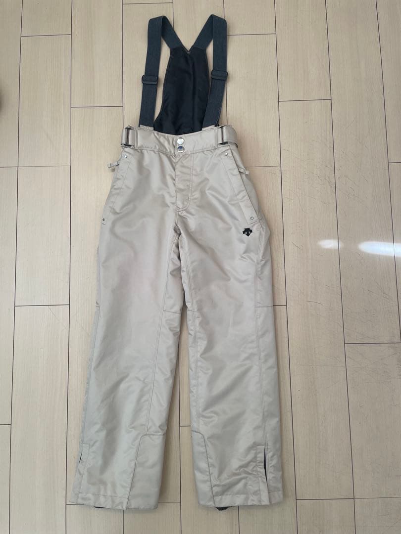 【DESCENTE】スキーウェア　9号上下セット　千鳥格子柄