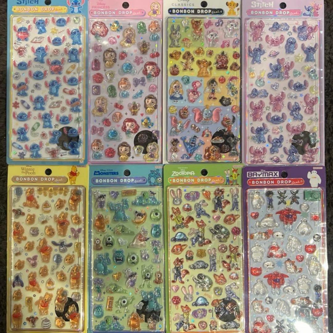 ディズニーボンボンドロップシール　8種セット　全種類
