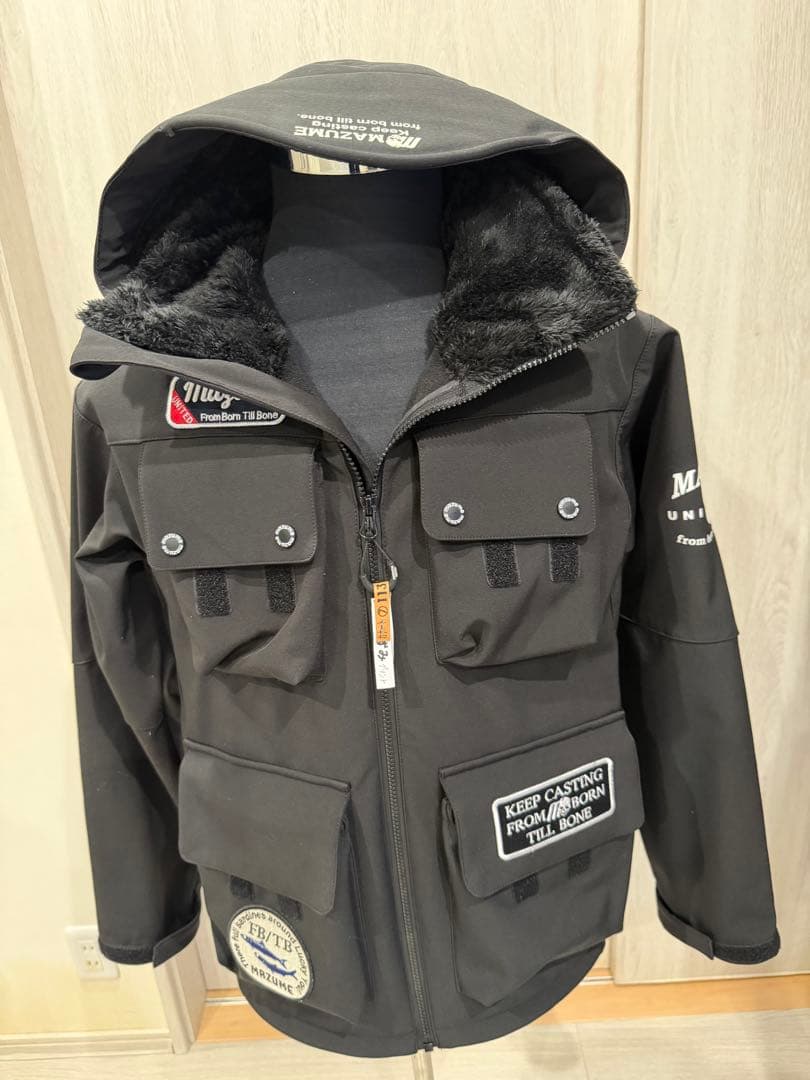 mazume マズメ フィッシングジャケット 防寒 裏ボア 黒