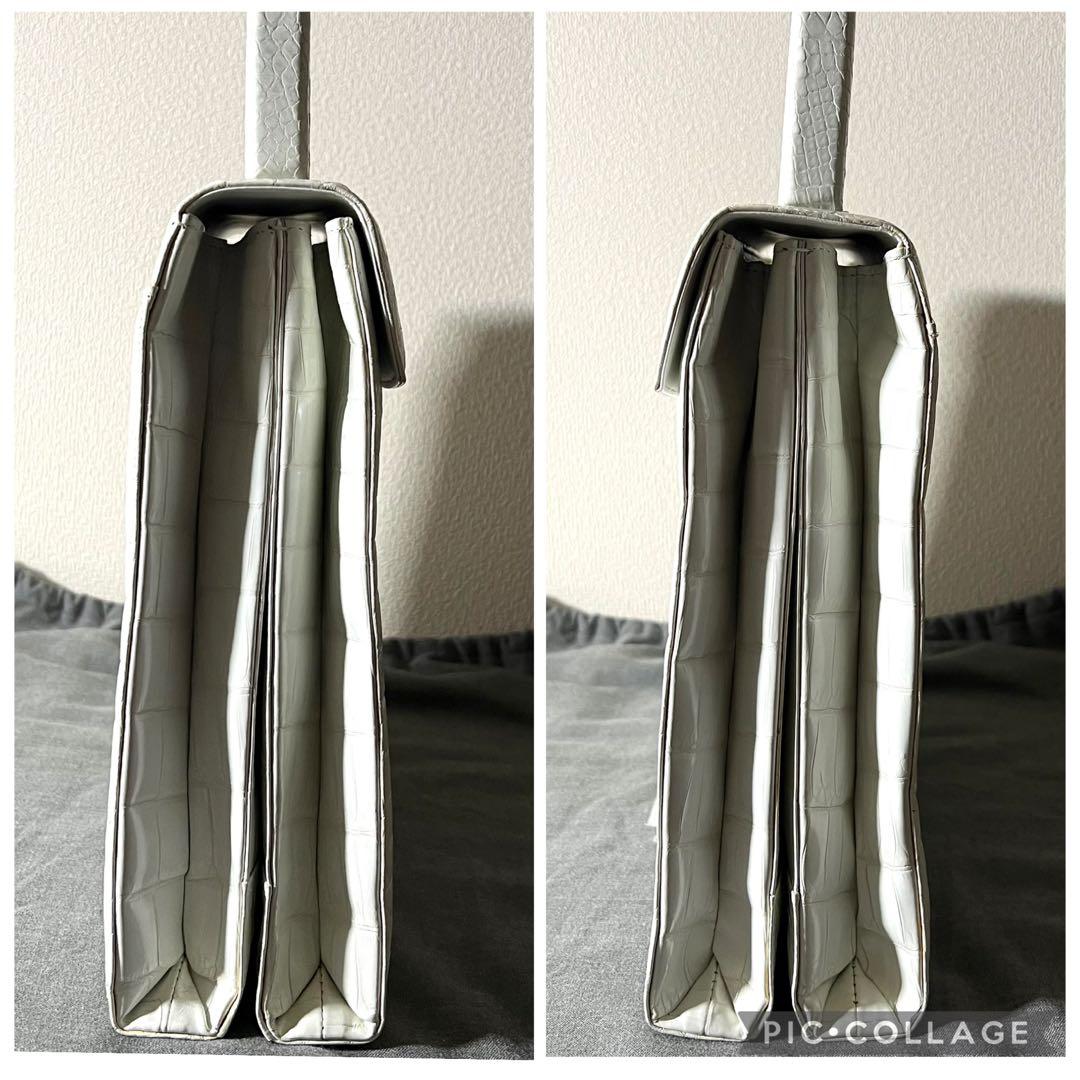 Konigin クーニギン IRV ドイツ クロコダイル ハンドバッグ ホワイト