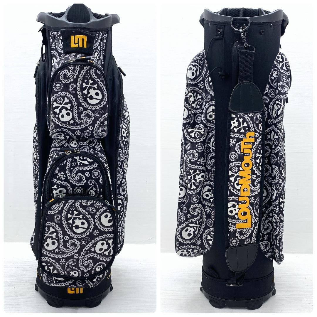 LOUDMOUTH スカル柄 キャディバッグ ゴルフバッグ 9.5 14分割