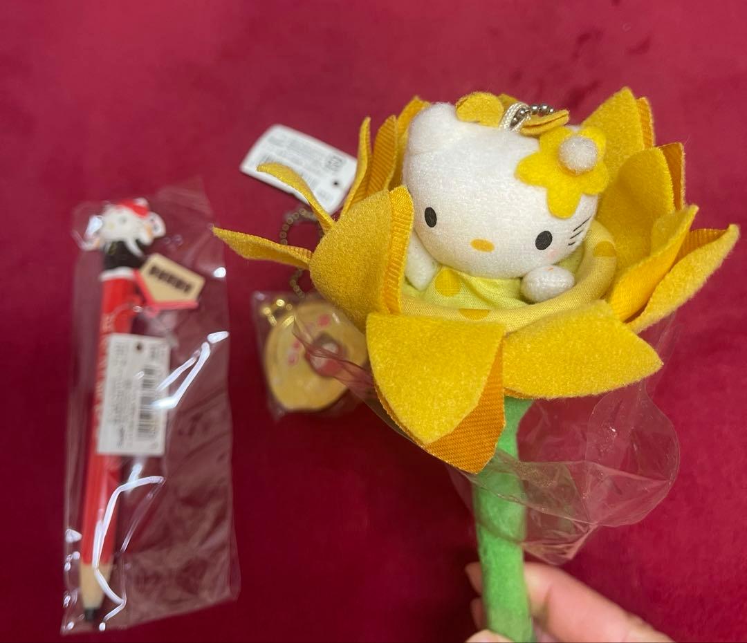 激レア·タグ付き☆ご当地キティ 花 妖精 キーホルダー ペン 3体 ぬいぐるみ