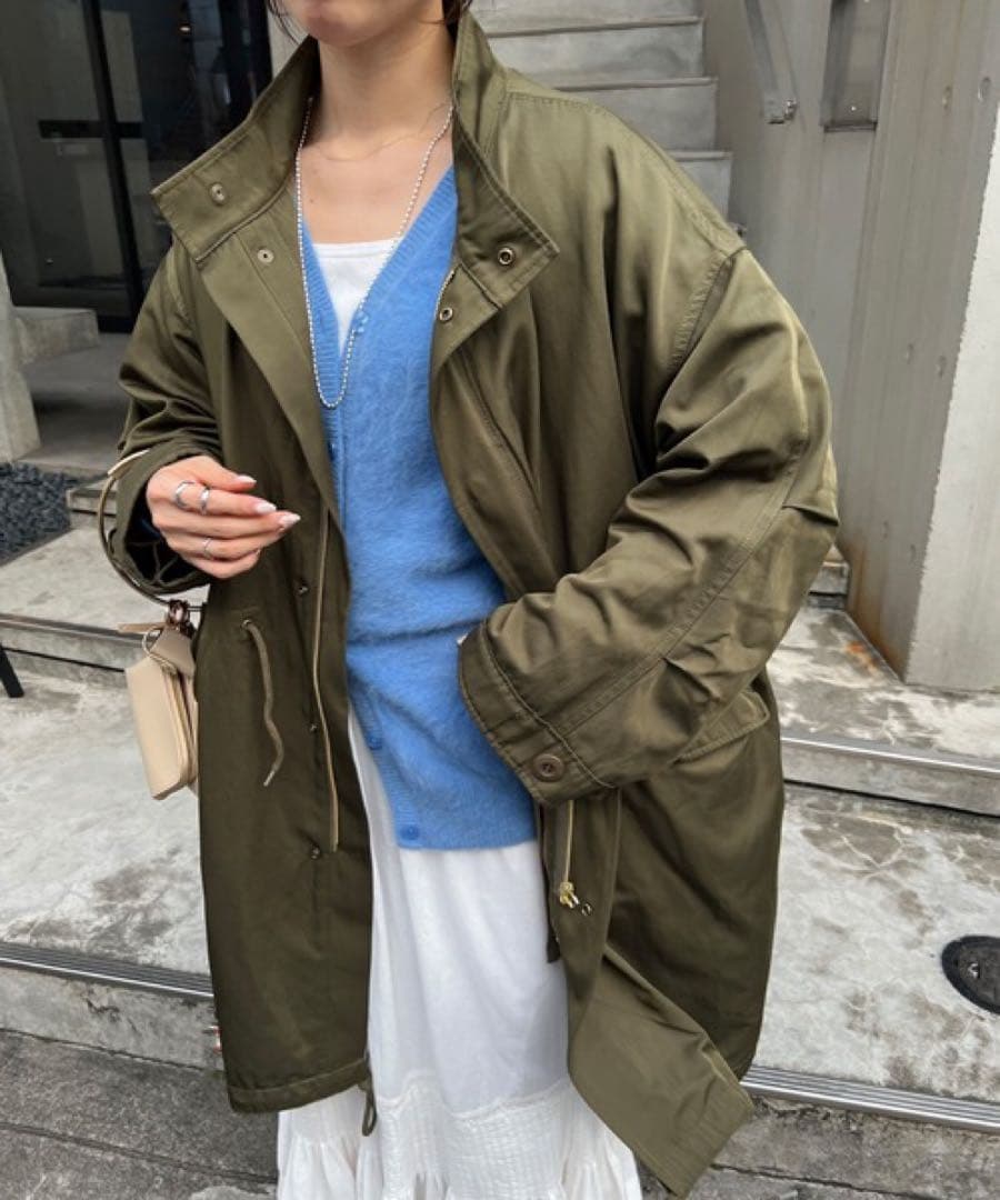 【まゆ】SHENERY C/Tツイルモッズコート カーキ