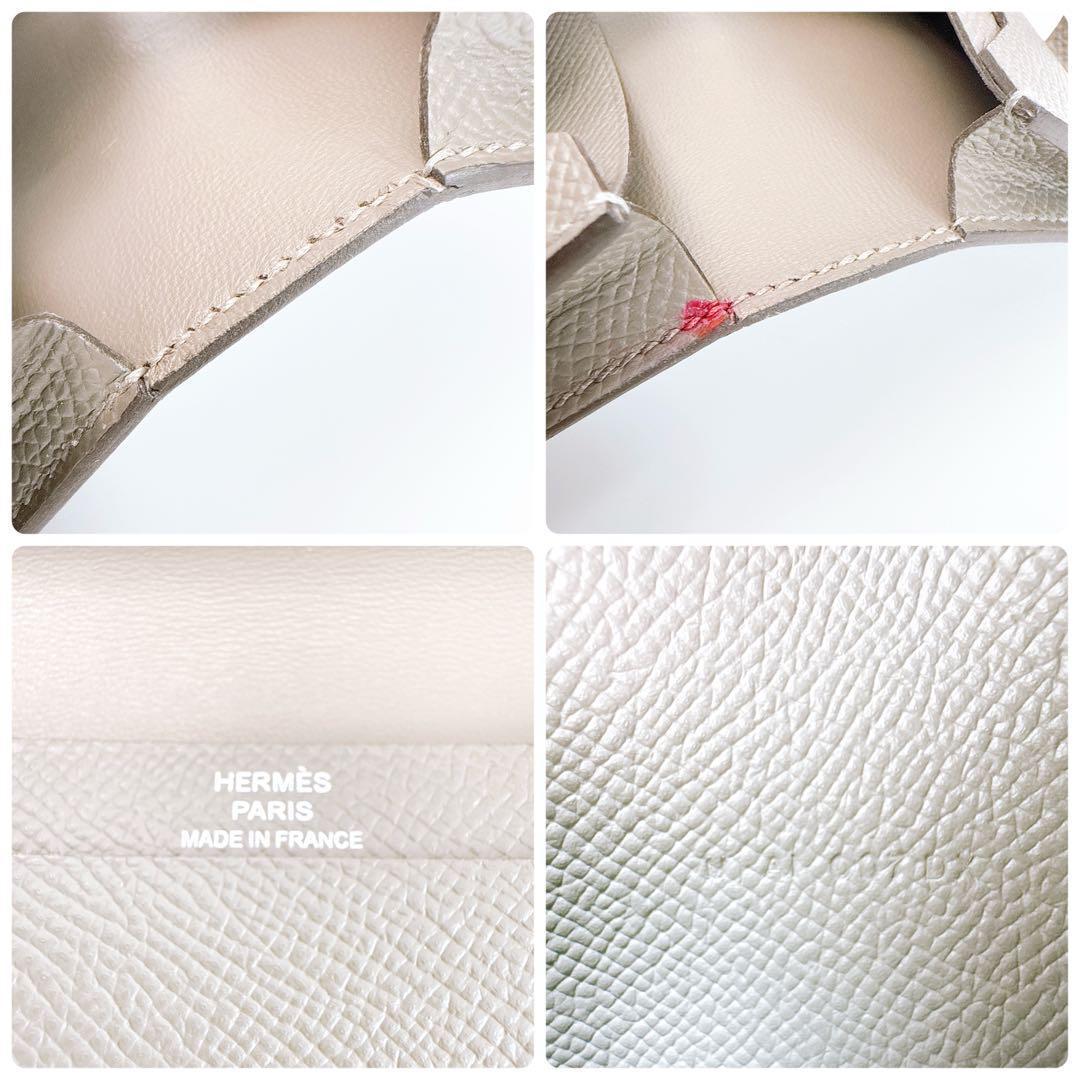 エルメス ベアン ヴォーエプソン カードケース 名刺入れ 定期入れ レディース