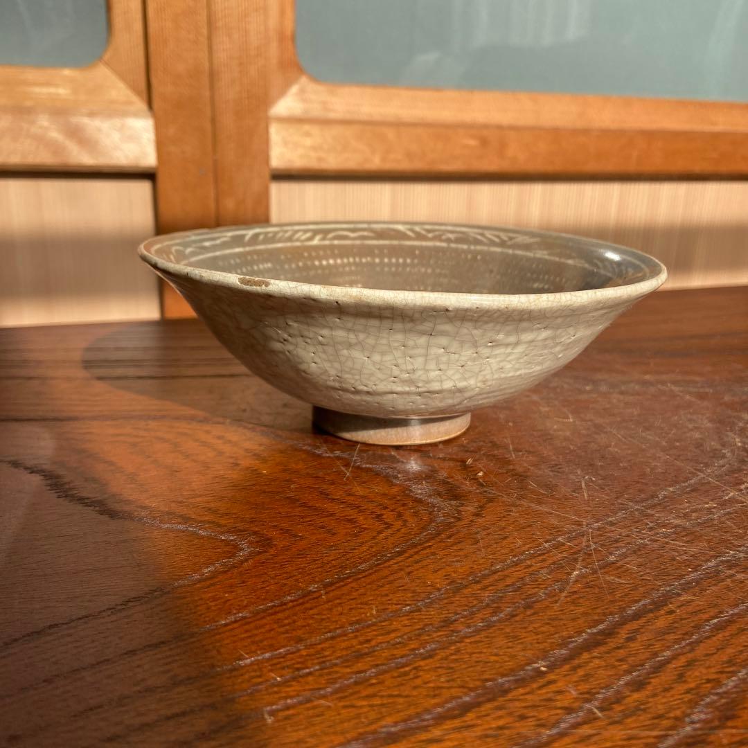 李朝古花三嶋茶碗