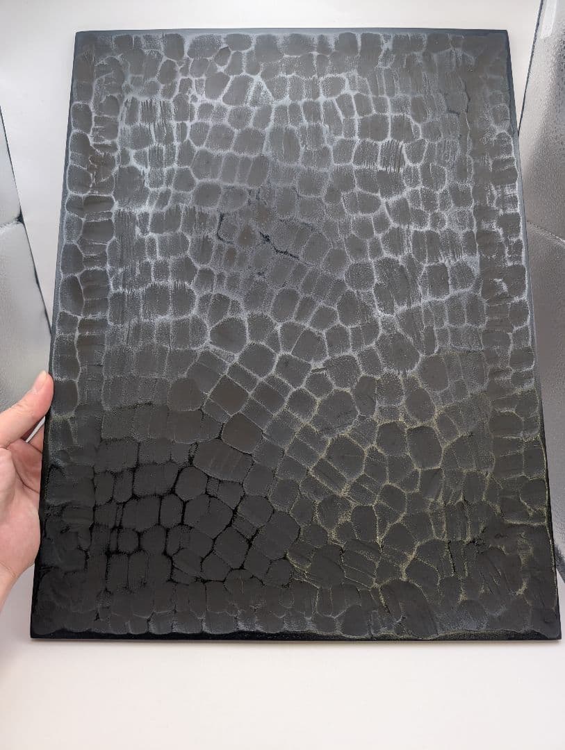 875 漆器 黒い盆 木目調